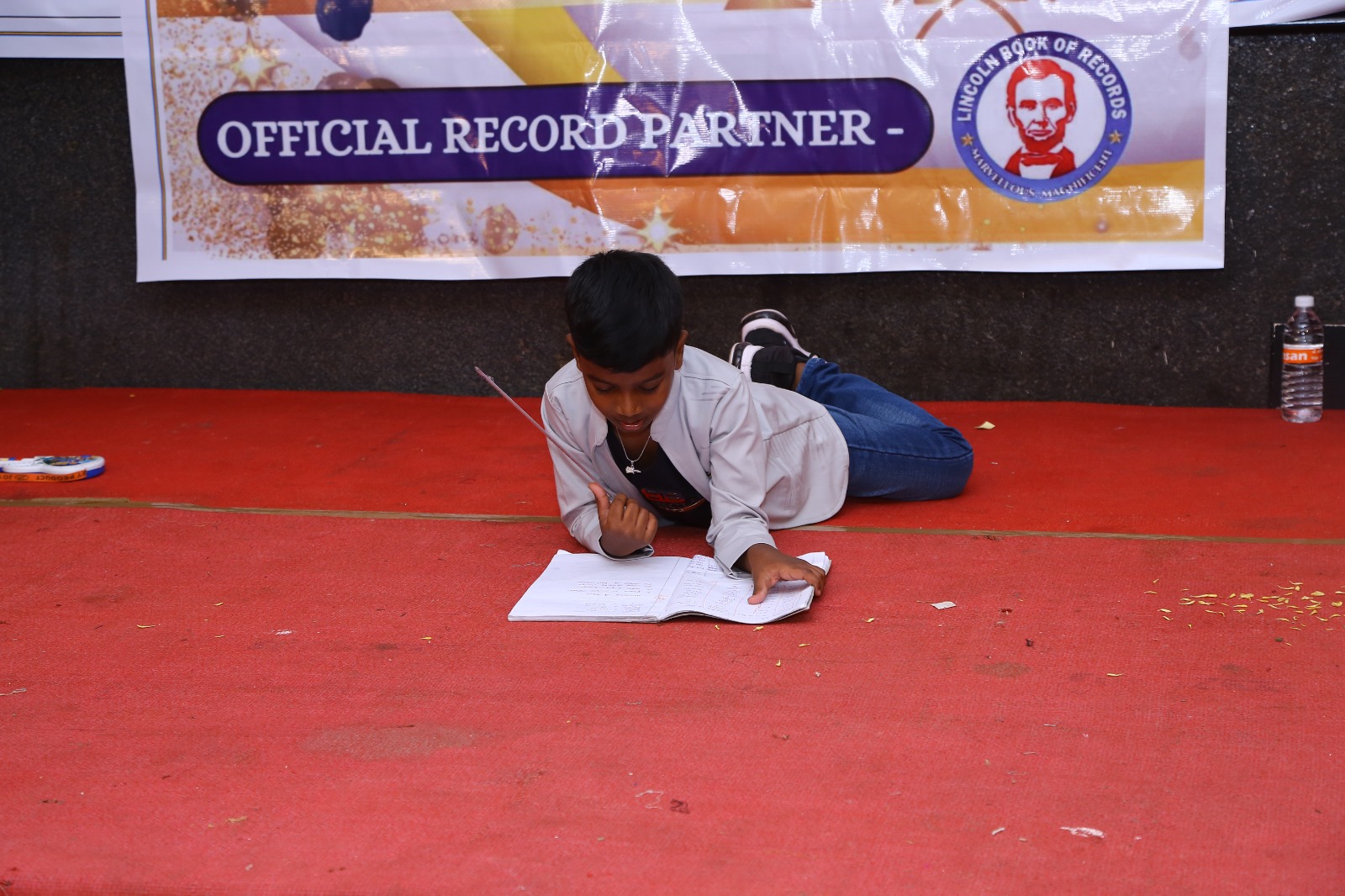 World record by dancing continuously  for 30 minutes using 50 different properties.